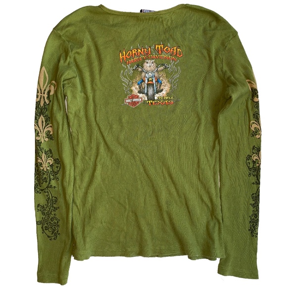 Harley-Davidson Tops - Harley Davidson Green Thermal T Shirt